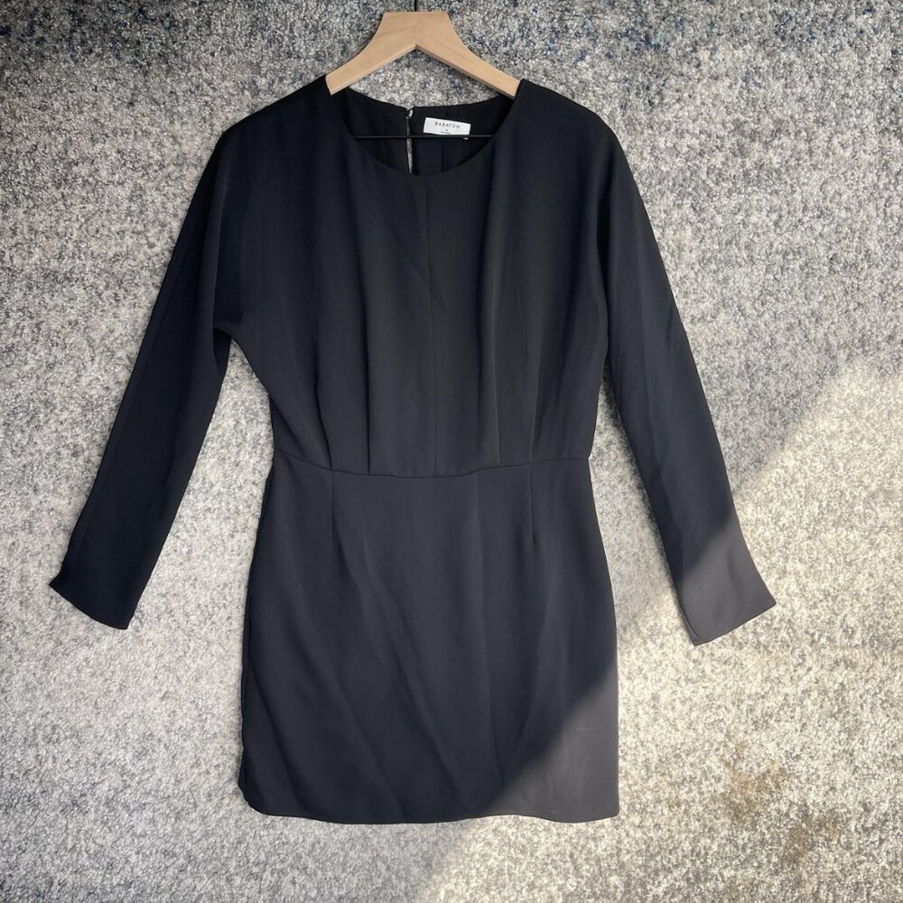 Babaton Dress Womens‎ Small Black Long Sleeve Mini Sheath Back Zip Aritzia LBD